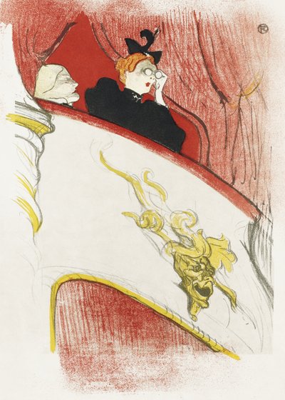 Erkély aranyozott groteszk maszkkal (1894) alkotó: TOULOUSE LAUTREC