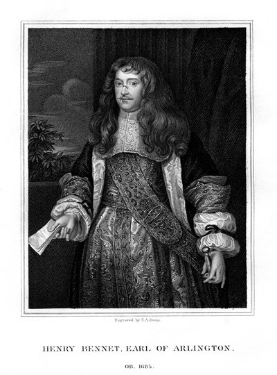 Henry Bennet, Arlington 1. grófja, angol államférfi, 1828. alkotó: T. A. Dean