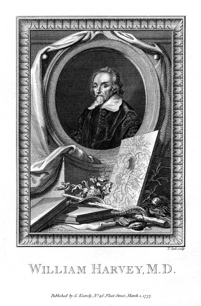 William Harvey orvos, 1777. alkotó: T. Cook