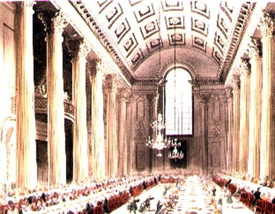 Az Egyptian Hall, Mansion House, Ackermann „London mikrokozmoszából” alkotó: T. and Pugin A.C. Rowlandson