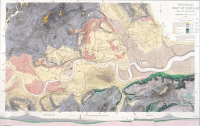 London és környéke geológiai térképe, 1871 alkotó: T Walsh