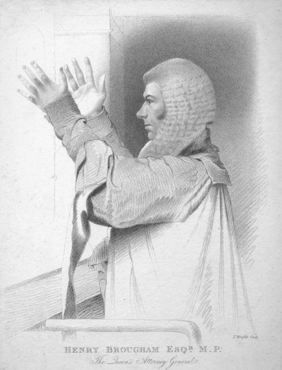 Henry Brougham Esq., M. P., The Queens Attorney General, c1820. alkotó: T. Wright