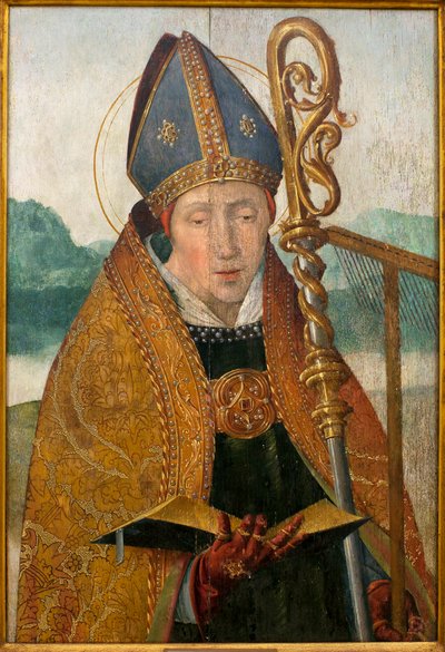 Saint Blaise - Festmény Carlos testvér műhelyéből (flamand festő, aktív 1517 és 1544 között), olaj, fa, 1530 körül (Szent Blaise, Carlos barát műhelye (1517-1544 között), olaj, tábla, 1530 körül ) - Musee d