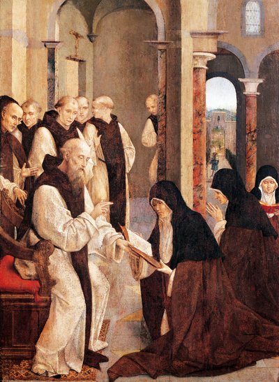 St Jerome, St Paula és St Eustochia, Frey Carlos (aktív 1517-1535) alkotó: Taborda Vlame Frey Carlos