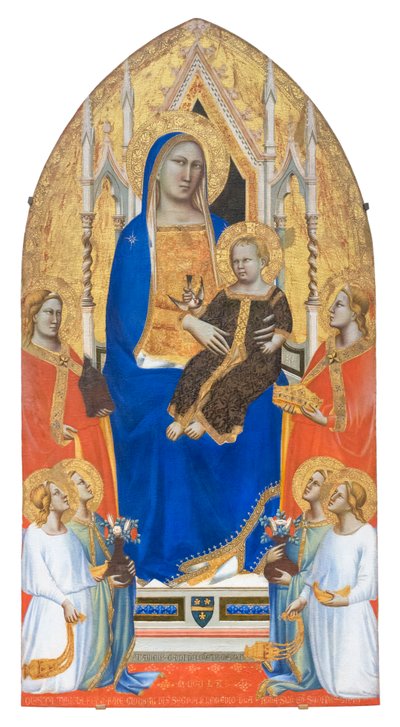 Madonna és gyermeke Szent Mária Magdolnával, Alexandriai Szent Katalinnal és angyalokkal trónol alkotó: Taddeo Gaddi