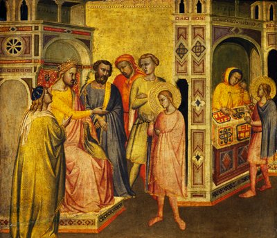Szent Eligius Clothar király előtt, 1360 körül alkotó: Taddeo Gaddi