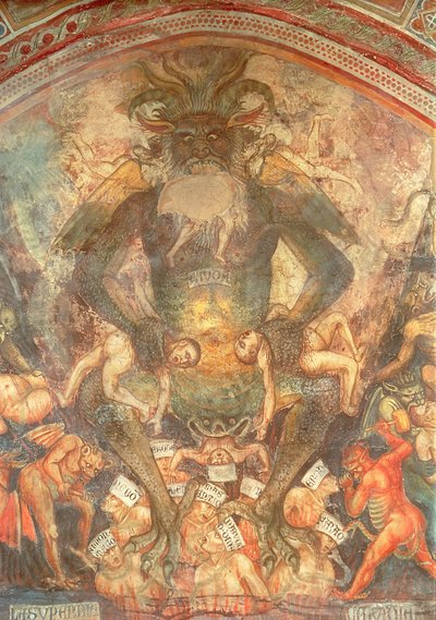 Az utolsó ítélet, a Leviatán részlete, 1394 körül alkotó: Taddeo di Bartolo