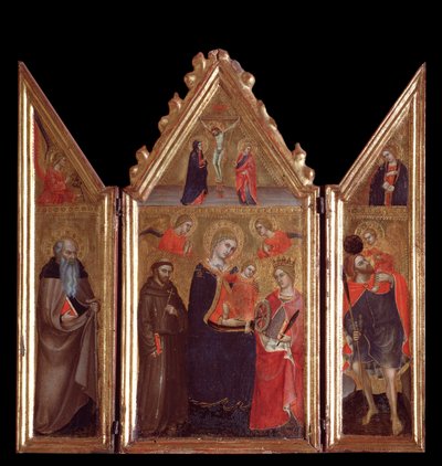 Szűz gyermekkel és szentekkel - tempera fán alkotó: Taddeo di Bartolo