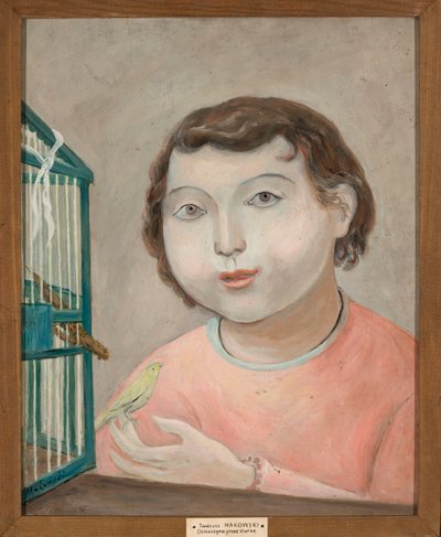 Lány kanárival alkotó: Tadeusz Makowski