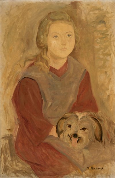 Kislány kutyával alkotó: Tadeusz Makowski