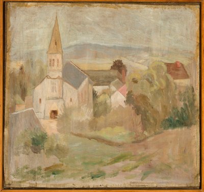 Táj kis templommal (La Comelle) alkotó: Tadeusz Makowski