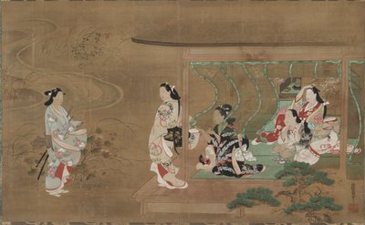 Szerelmes látogatása, 1680-1730. alkotó: Tamura Suio