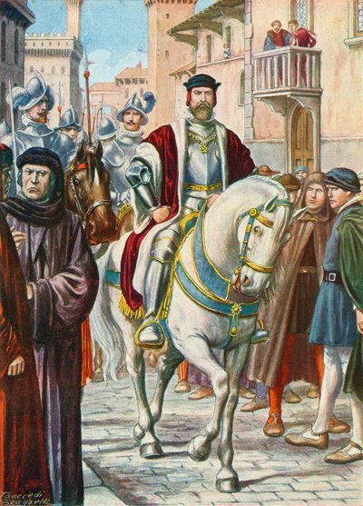 Cosimo I spanyol és német őreivel, akik mindig követték őt alkotó: Tancredi Scarpelli