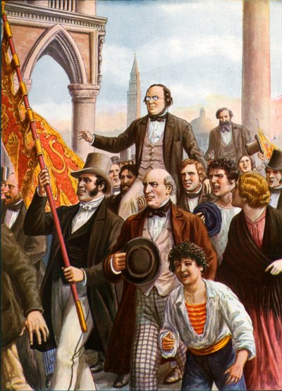 Daniele Manin és Niccolo Tommaseo 1848. március 18-án szabadultak a börtönből alkotó: Tancredi Scarpelli
