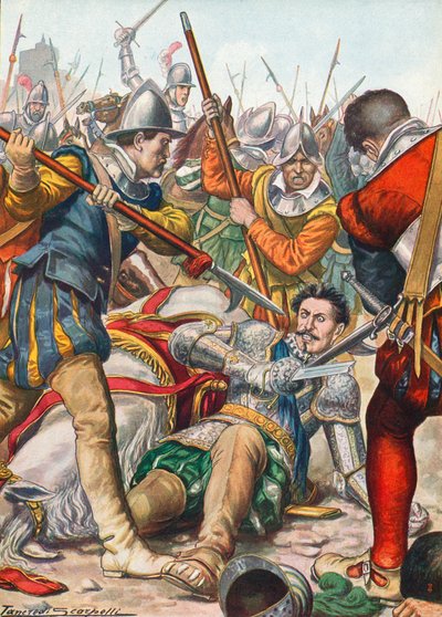 Gaston de Foix meghalt a ravennai csatában 1512-ben alkotó: Tancredi Scarpelli
