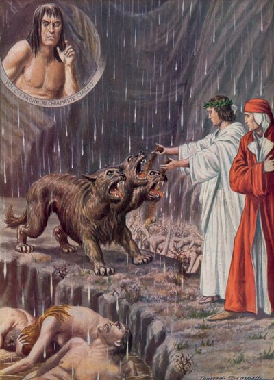 Illusztráció Dante Isteni komédiájához alkotó: Tancredi Scarpelli