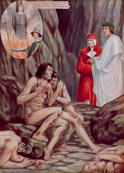 Illusztráció Dante Isteni színjátékához alkotó: Tancredi Scarpelli