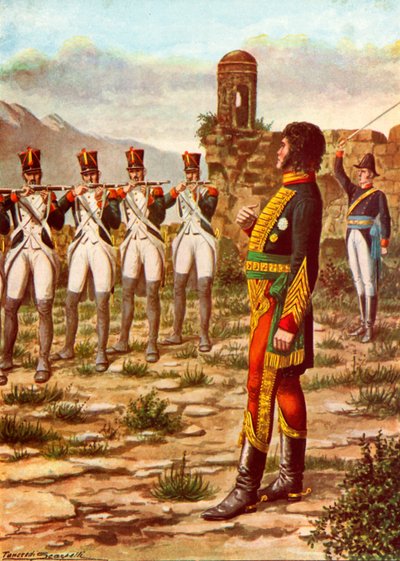 Joachim Murat egy tüzelőosztaggal néz szembe Calabriában alkotó: Tancredi Scarpelli