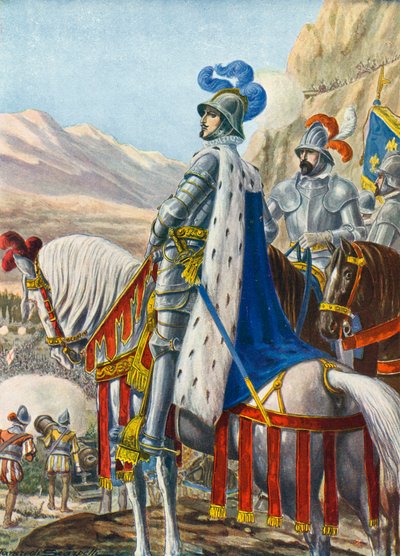 I. Ferenc francia király az Alpokat vizsgálja 1515. augusztus 15-én alkotó: Tancredi Scarpelli