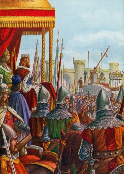 Milánó megadja magát Frederick Barbarossanak, 1162 alkotó: Tancredi Scarpelli
