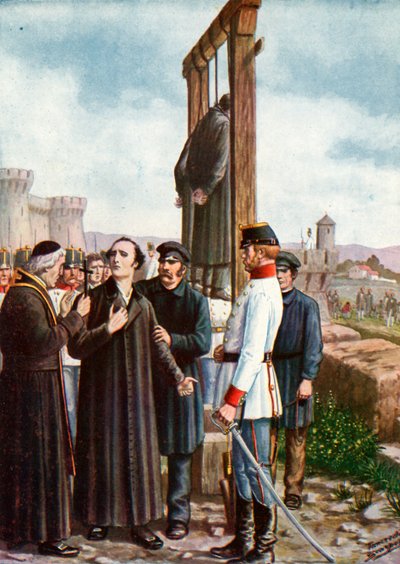 A Belfiore-i mártírok: Don Enrico Tazzoli utolsó pillanatai, 1853 alkotó: Tancredi Scarpelli