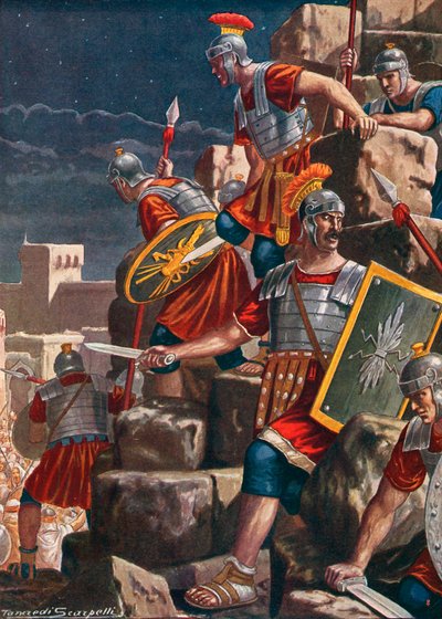 Jeruzsálem elfoglalása a rómaiak által Titus vezetésével alkotó: Tancredi Scarpelli