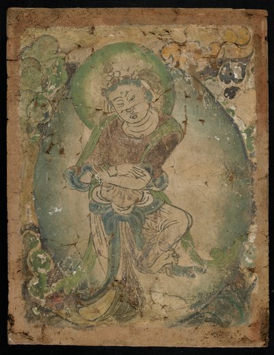 Táncoló figura, Kizil, Hszincsiang tartomány, 600-800 (pigment a stukkón) alkotó: Tang Dynasty Chinese School