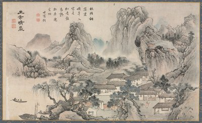 Kilátás a Xiao és Xiang folyókra, 1788. alkotó: Tani Bunch