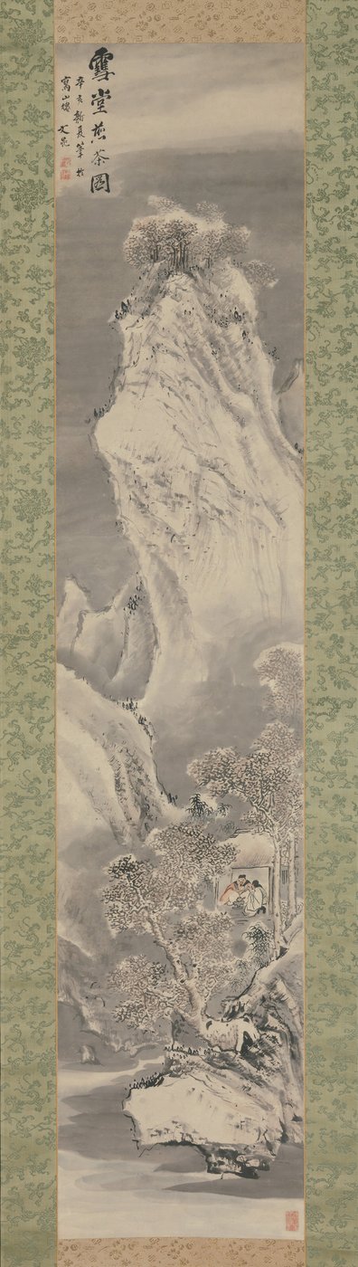 Teafőzés egy hófödte kunyhóban, 1791. alkotó: Tani Buncho