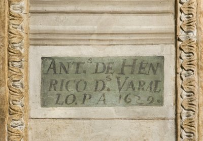 A művész aláírása, az őrangyal kápolnája alkotó: Tanzio da Varallo