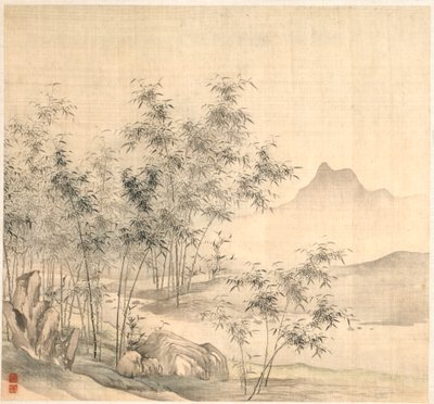 Egy magányos daru a Bamboo Grove-ban alkotó: Tao Hong