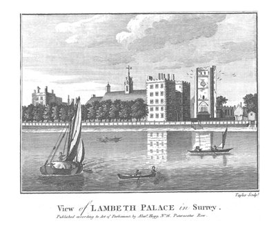 Kilátás a Lambeth-palotára Surreyben., 18. század végén alkotó: Taylor