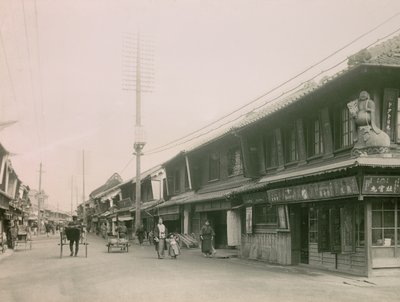 Bevásárlóutca Kobe Motomachi kerületében, 1900-1915 körül (fénykép) alkotó: Teijiro Takagi