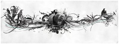 Bear Growl, 2014 (kollázs, vászon) alkotó: Teis Albers