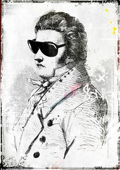 Mr Sunglasses II, 2016 (kollázs vászonra) alkotó: Teis Albers