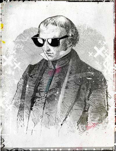 Mr. napszemüveg, 2015 (kollázs, vászon) alkotó: Teis Albers