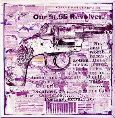 1,55-ös revolverünk, 2015 (vegyes technika, vászon) alkotó: Teis Albers
