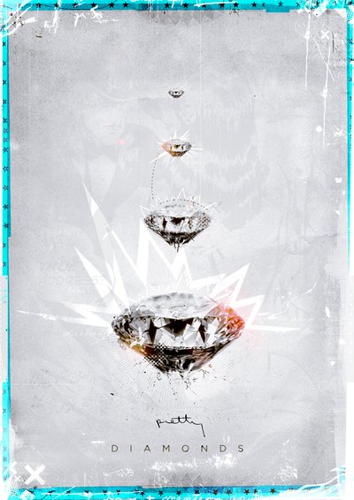 Pretty Diamonds, 2014 (kollázs, vászon) alkotó: Teis Albers