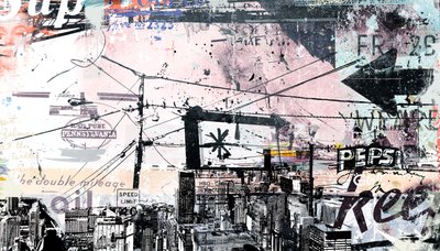 Urbanise, 2016 (kollázs, vászon) alkotó: Teis Albers