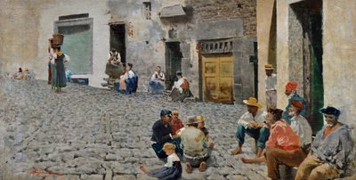 Matrózok Riomaggiore-ban, 1892-93 körül (olaj, vászon) alkotó: Telemaco Signorini