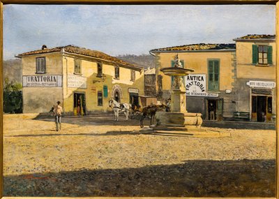 Settignano tér, 1861 körül (olaj, vászon) alkotó: Telemaco Signorini