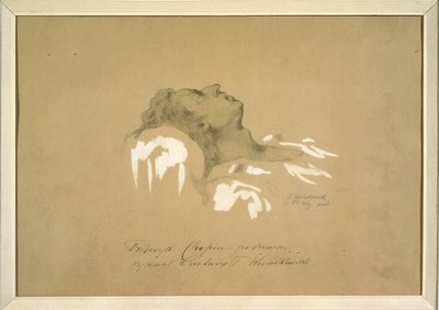 Frederic Chopin (1810-1849) Kwiatkowski, Teofil (1809-1891) halálos ágyában. Tinta, gouache, grafit papíron alkotó: Teofil Kwiatkowski