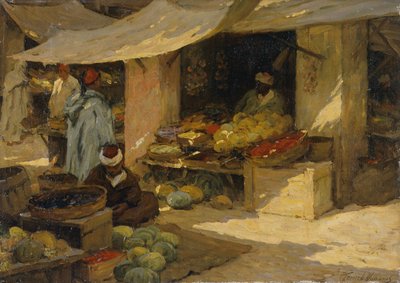 Gyümölcspiac, Tanger (olaj, vászon) alkotó: Terrick Williams