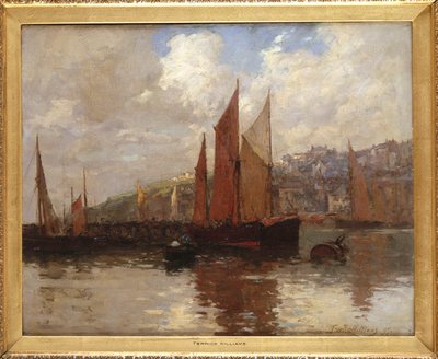 Brixham Harbourban, Dél-Devonban alkotó: Terrick Williams