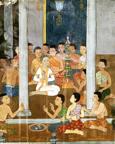 Szerzetes felszentelése (freskó) alkotó: Thai School