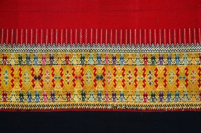 Dupla horog mintás szövet, Chom Thong, Chiang Mai, Thaiföld (textil) alkotó: Thai School