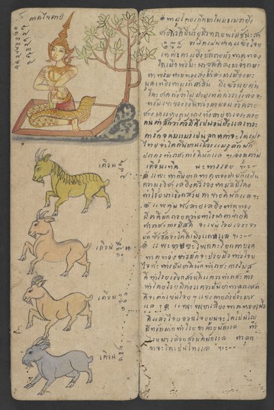 Or 16455 f.5r, Animals from the Zodiac, from Phrommachat (parchment)   1351842   hu       hungarian Successfully Translated  Original: A Peasants House Translat: A Peasant
