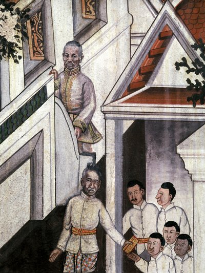 Mongkut király portréja fényképek után (falfestmény) alkotó: Thai School