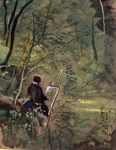 Hestercombe Woods, Somerset 1834 (akvarell és gouache) alkotó: The Rev. John Eagles
