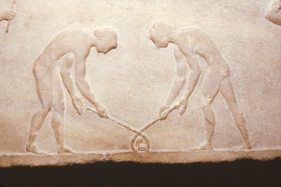Görög játékok egy márvány ereklyéből, Kr.e. 490 körül alkotó: Themistocles